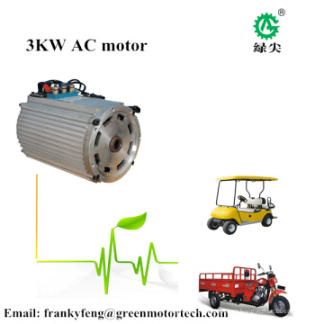 Motor AC de 3KW para carritos de golf eléctricos de 2 plazas, e-trikes y rickshaws